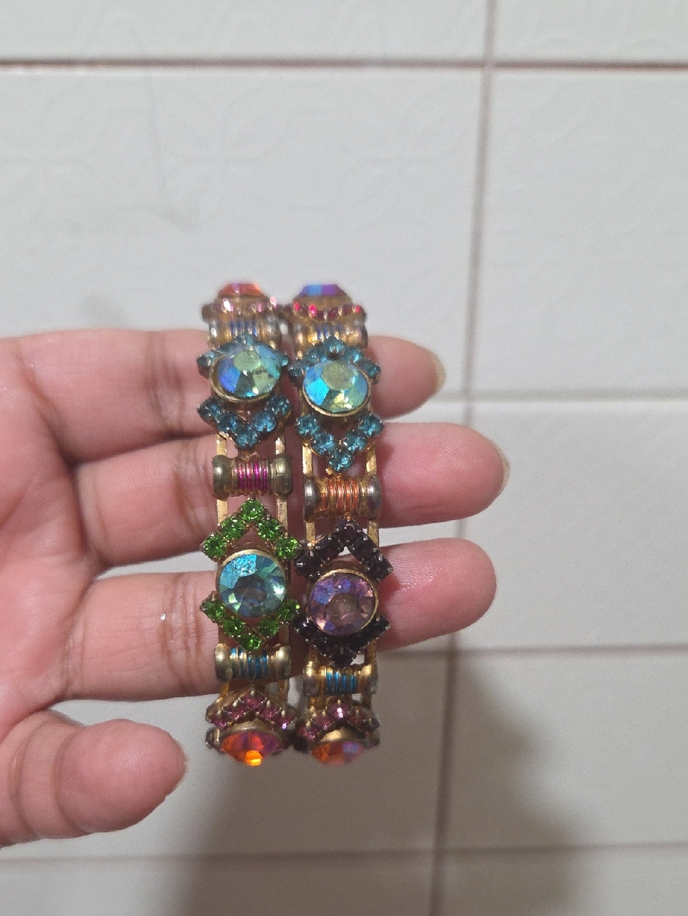 Multicolor Crystal Stretch Bracelet Set - Women Jewelry